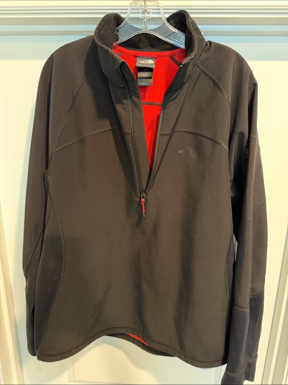 The North Face Black Half-Zip Performance Jacket with Red Trim